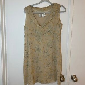 Yellow floral ruffle minidress, women’s size 8